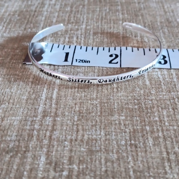 925 Silver Inscribed Cuff Bracelet - Picture 6 of 6